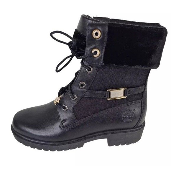 VTG Timberland Womens Sz 7M Premium Fold IN Winter 84316 Boots Grunge Streetware - Picture 2 of 9